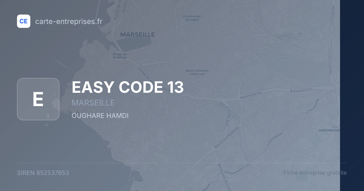 EASY CODE 13 — 852537653 — fiche entreprise