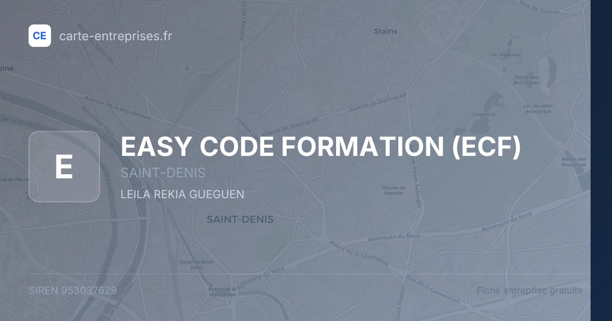 EASY CODE FORMATION (ECF) — 953037629 — fiche entreprise