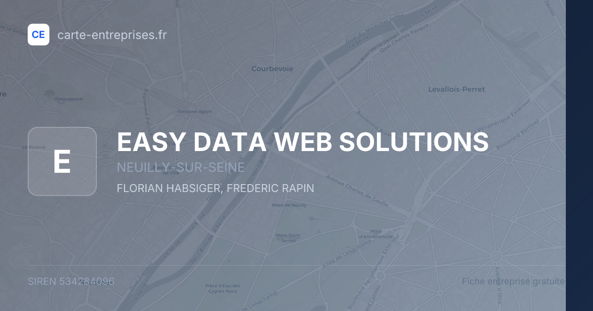 EASY DATA WEB SOLUTIONS — 534284096 — fiche entreprise