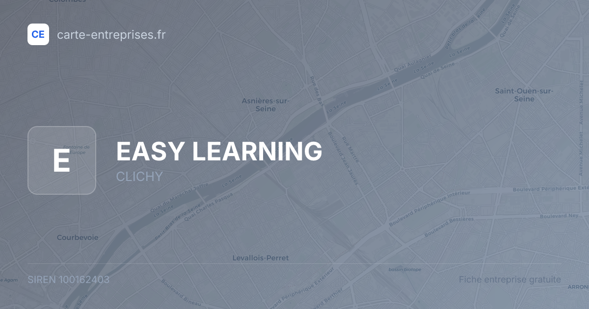 EASY LEARNING — 100162403 — fiche entreprise