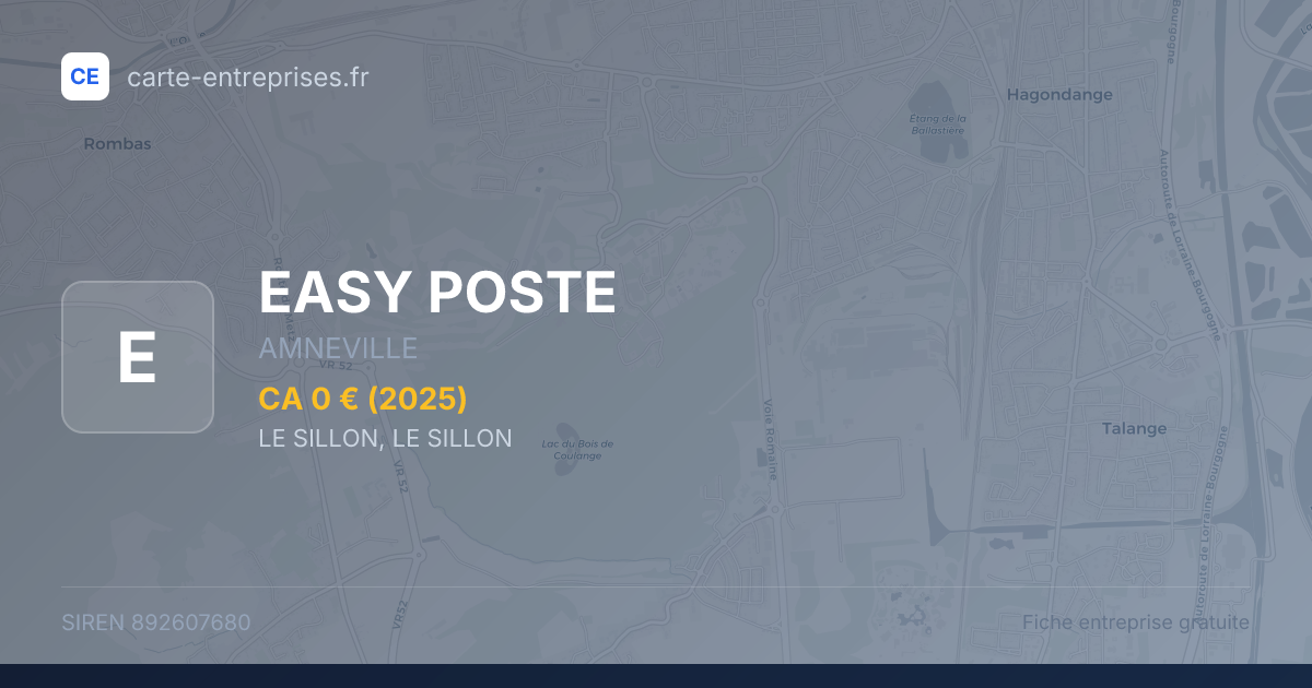 EASY POSTE — 892607680 — fiche entreprise