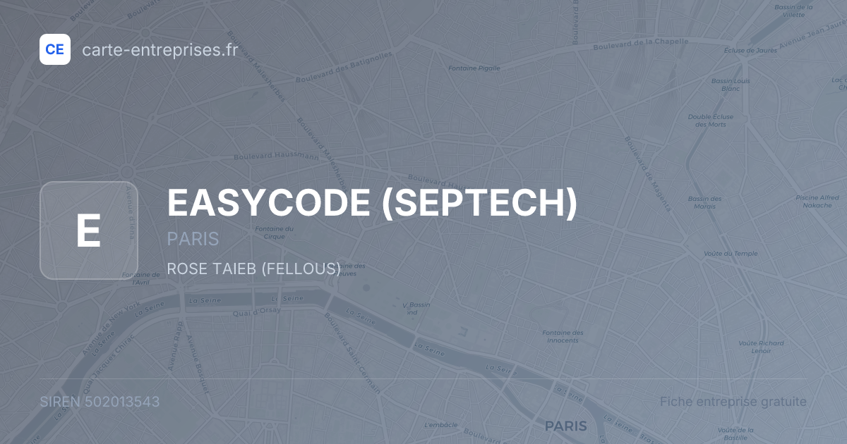 EASYCODE (SEPTECH) — 502013543 — fiche entreprise