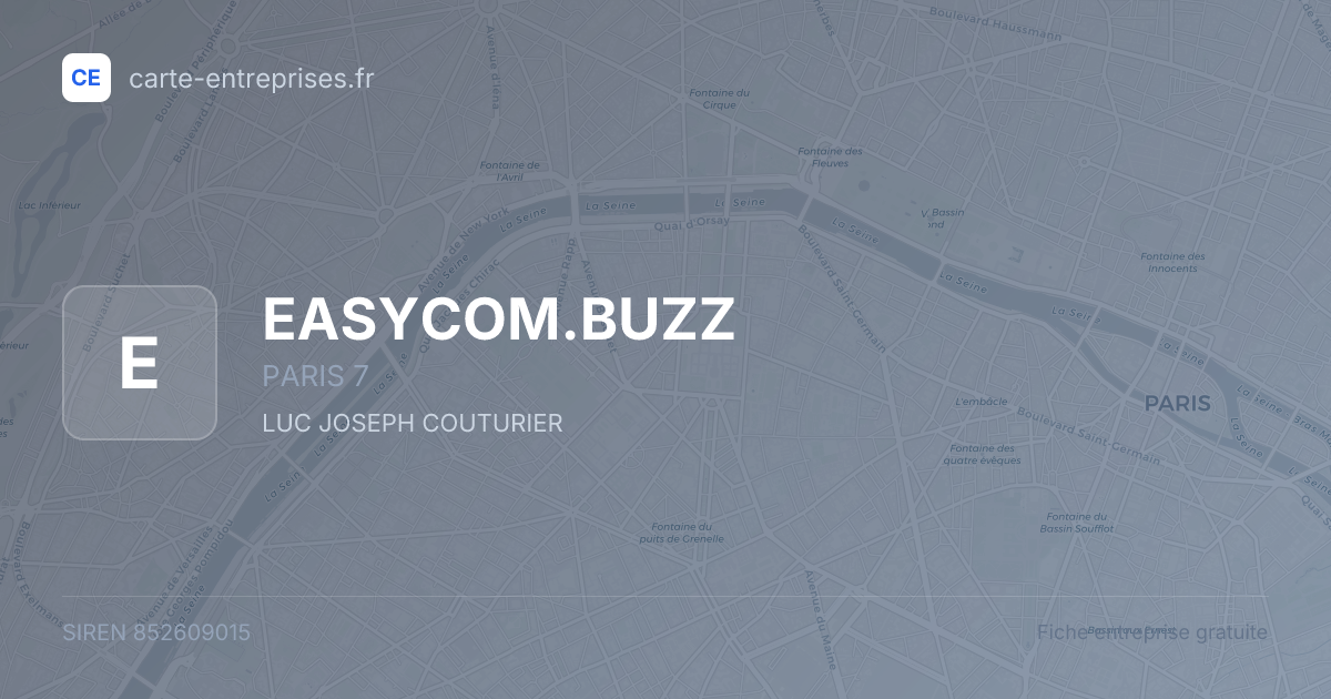 EASYCOM.BUZZ — 852609015 — fiche entreprise