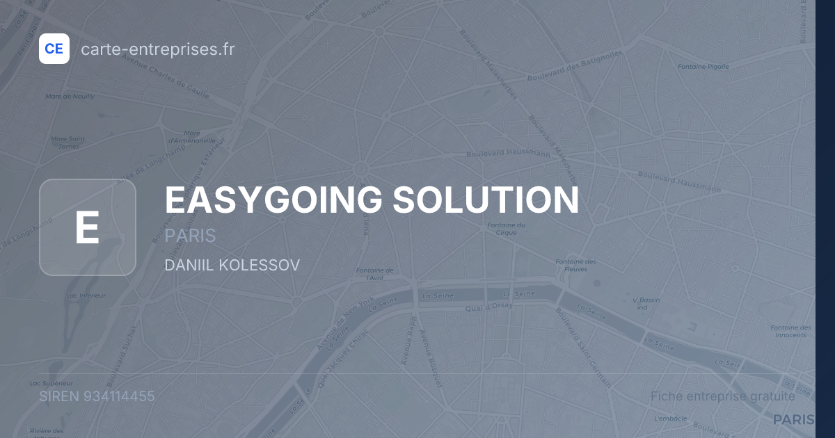 EASYGOING SOLUTION — 934114455 — fiche entreprise