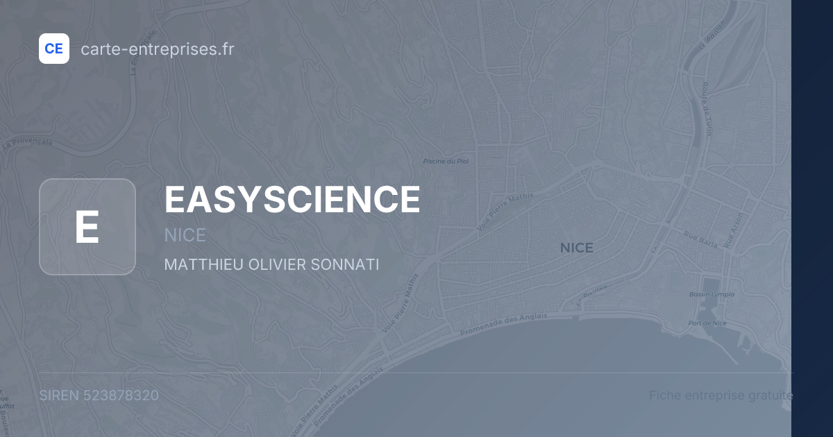 EASYSCIENCE — 523878320 — fiche entreprise