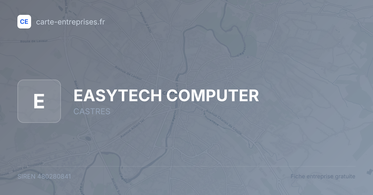 EASYTECH COMPUTER — 480280841 — fiche entreprise