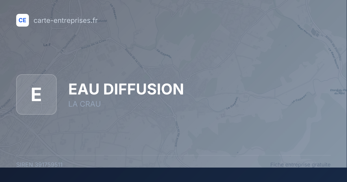 EAU DIFFUSION — 391759511 — fiche entreprise