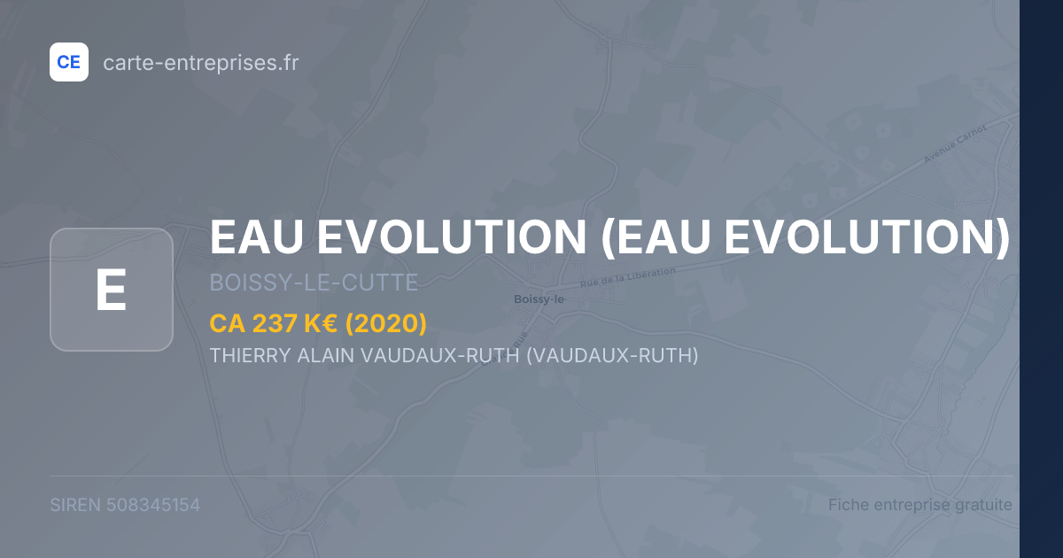 EAU EVOLUTION — 508345154 — fiche entreprise