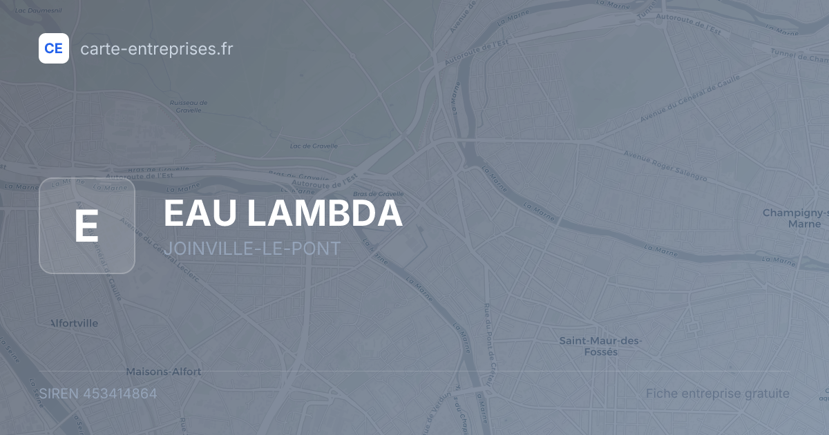 EAU LAMBDA — 453414864 — fiche entreprise