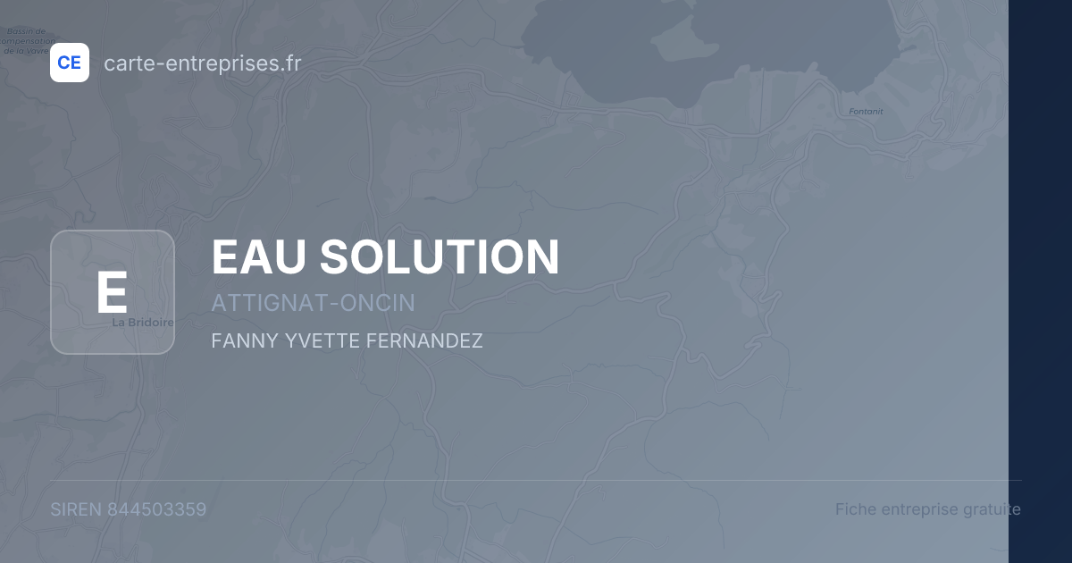 EAU SOLUTION — 844503359 — fiche entreprise