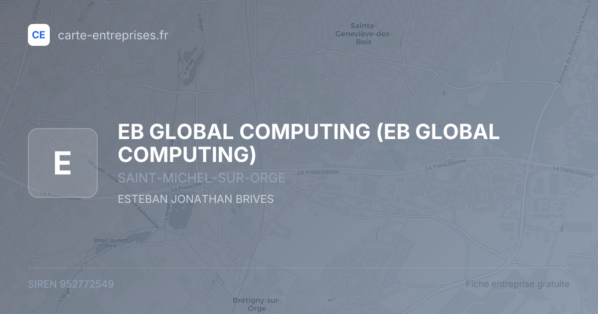 EB GLOBAL COMPUTING — 952772549 — fiche entreprise
