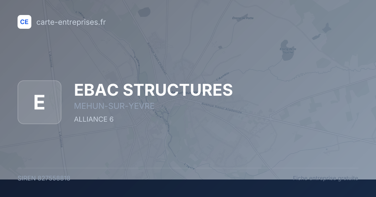 EBAC STRUCTURES — 827558818 — fiche entreprise