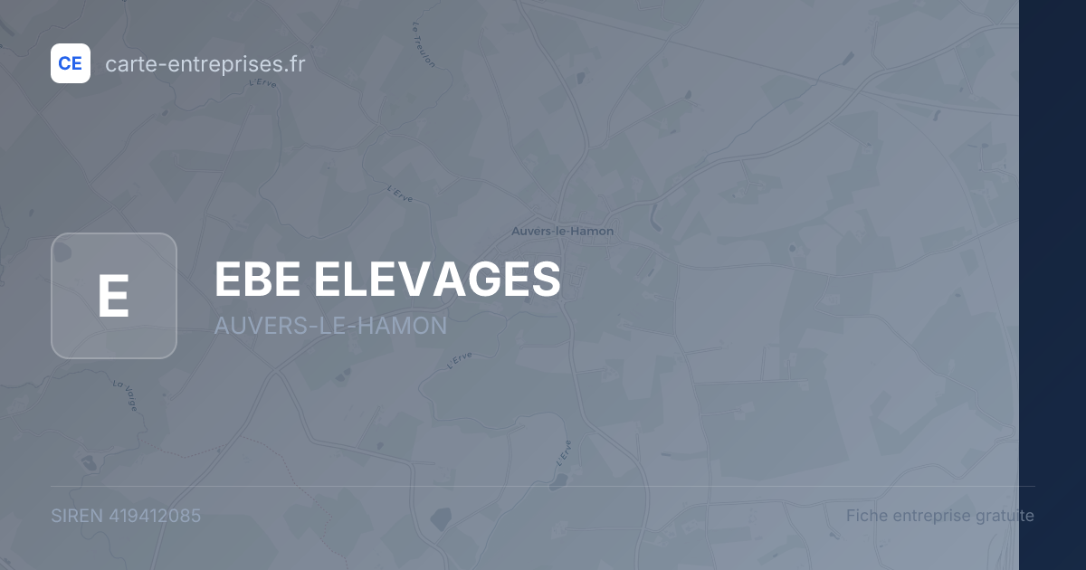 EBE ELEVAGES — 419412085 — fiche entreprise
