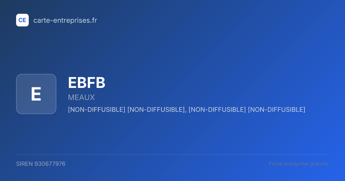 EBFB — 930677976 — fiche entreprise