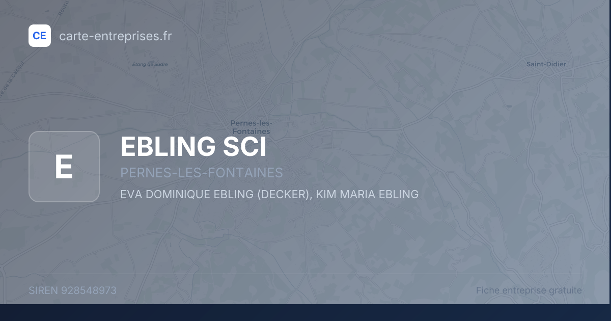 EBLING SCI — 928548973 — fiche entreprise
