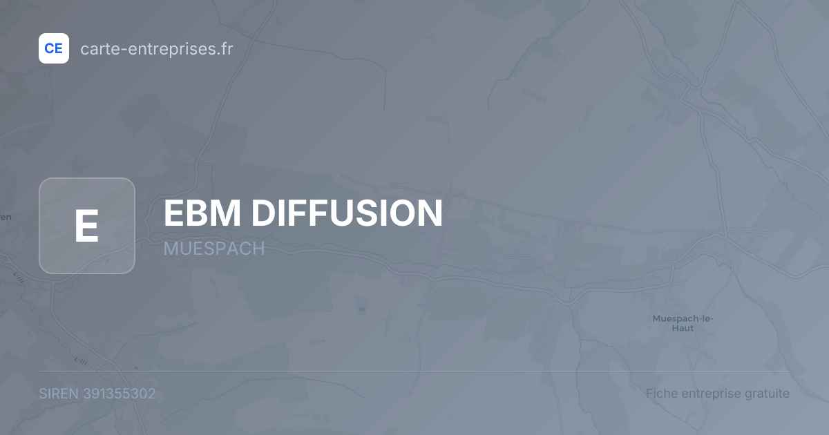 EBM DIFFUSION — 391355302 — fiche entreprise