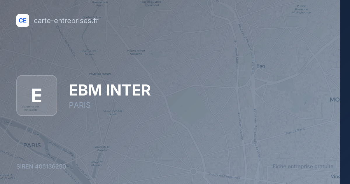 EBM INTER — 405136250 — fiche entreprise