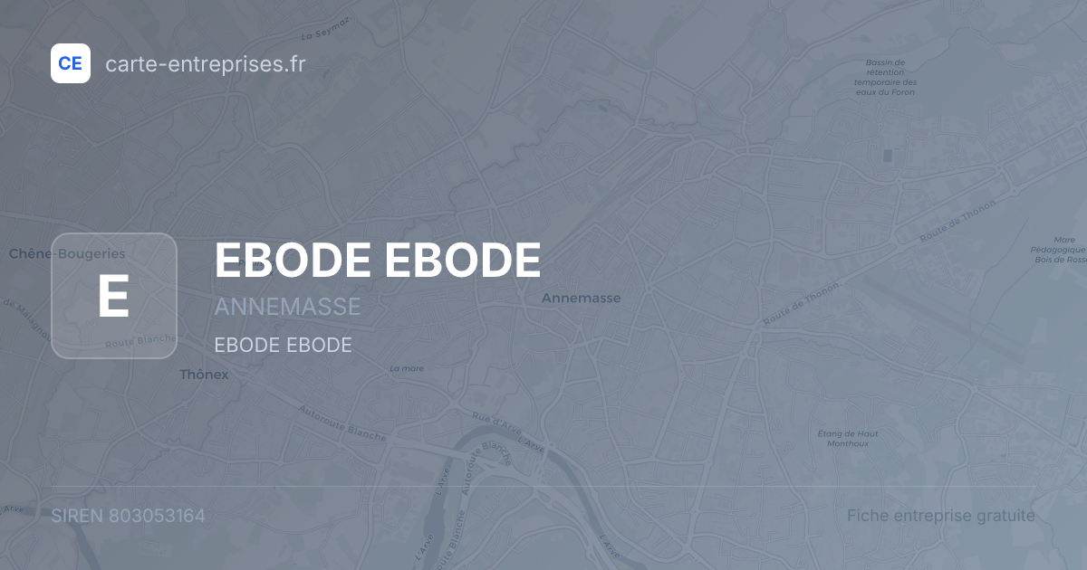 EBODE EBODE — 803053164 — fiche entreprise