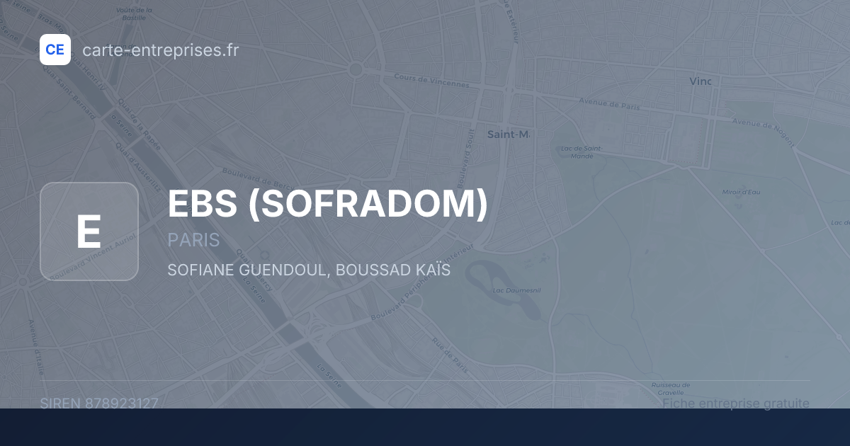 EBS (SOFRADOM) — 878923127 — fiche entreprise