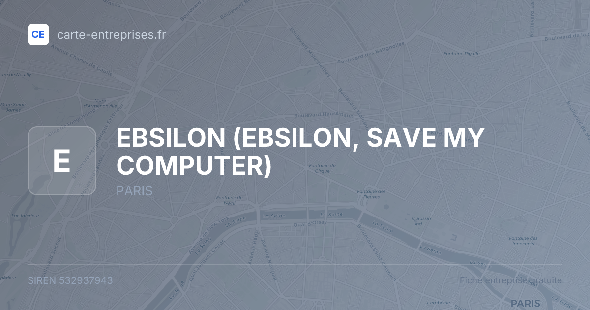 EBSILON (EBSILON, SAVE MY COMPUTER) — 532937943 — fiche entreprise
