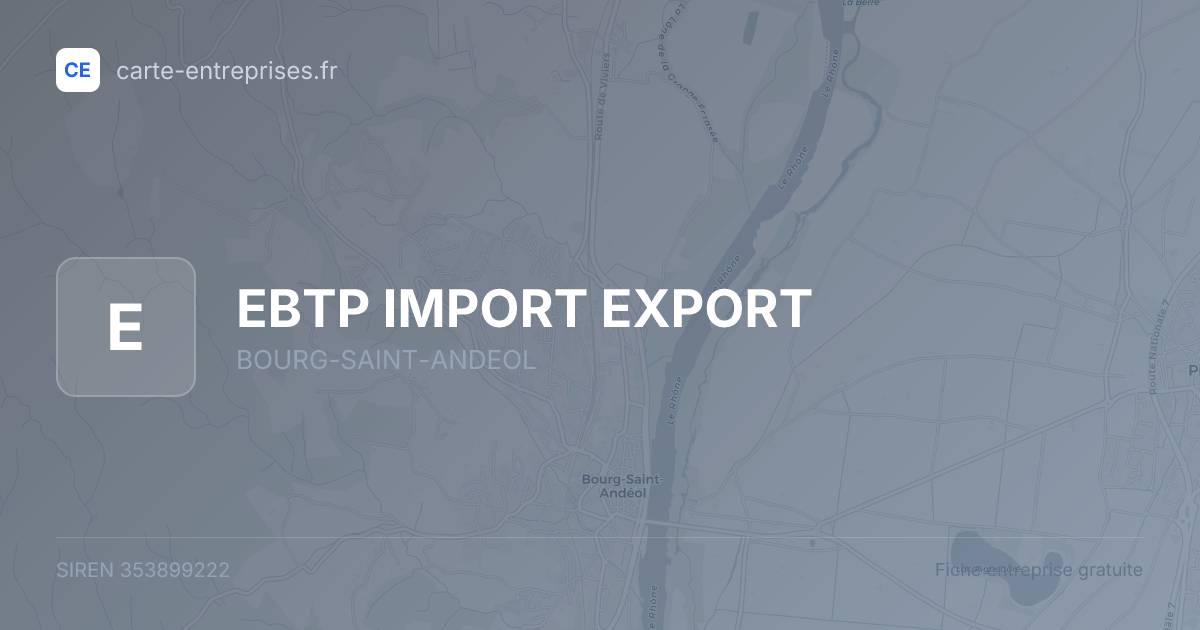 EBTP IMPORT EXPORT — 353899222 — fiche entreprise