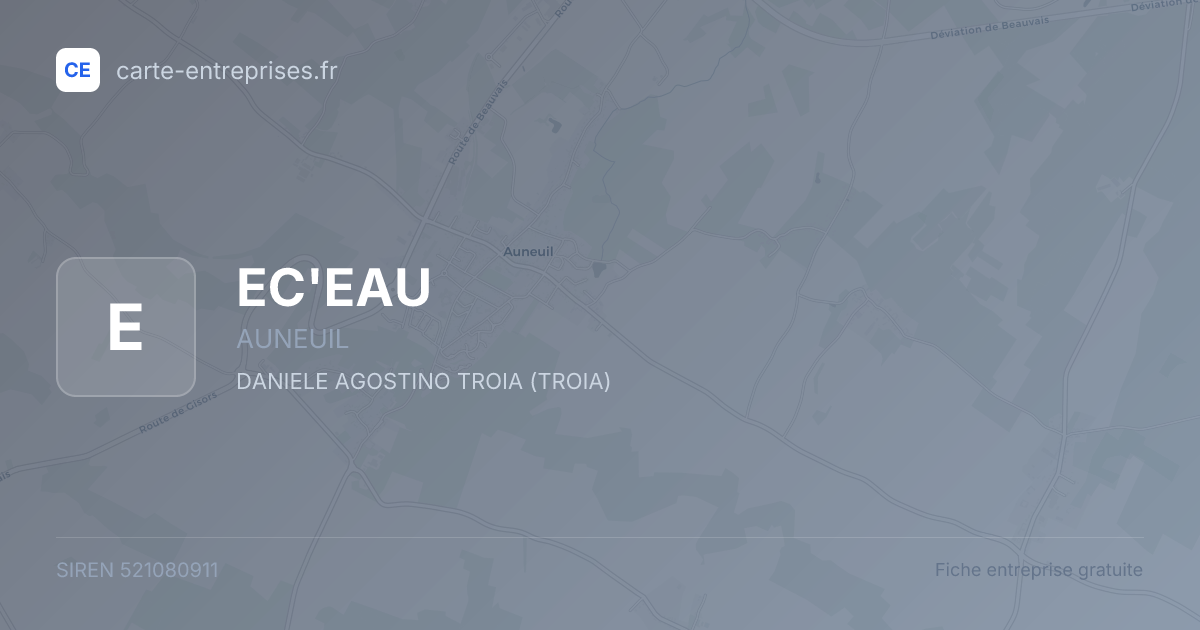 EC'EAU — 521080911 — fiche entreprise