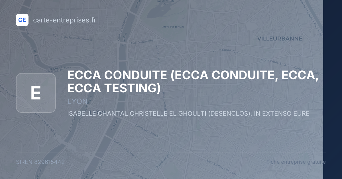 ECCA CONDUITE (ECCA CONDUITE, ECCA, ECCA TESTING) — 829615442 — fiche entreprise