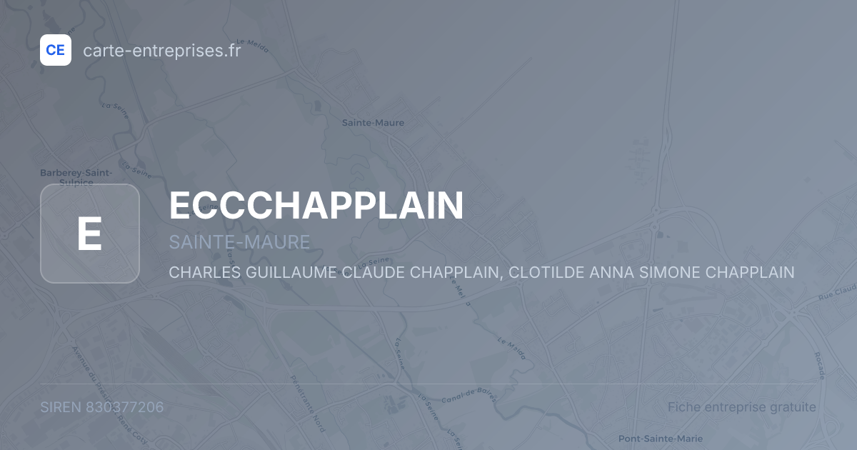 ECCCHAPPLAIN — 830377206 — fiche entreprise