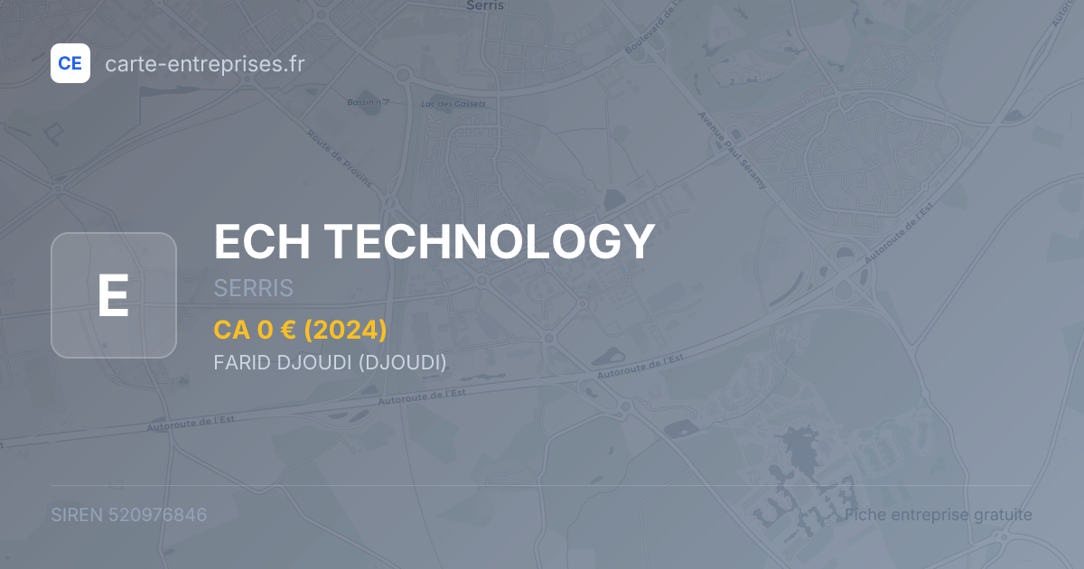 ECH TECHNOLOGY — 520976846 — fiche entreprise