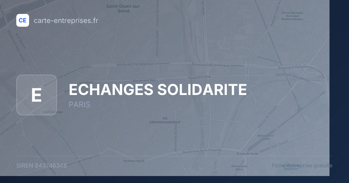 ECHANGES SOLIDARITE — 843746348 — fiche entreprise