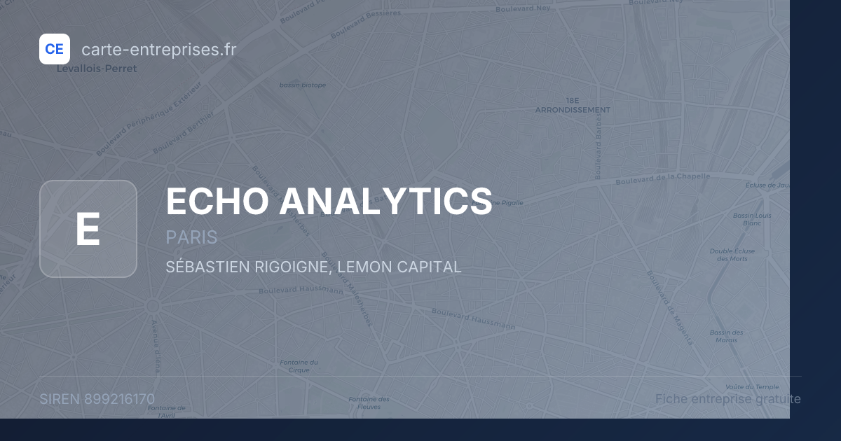 ECHO ANALYTICS — 899216170 — fiche entreprise