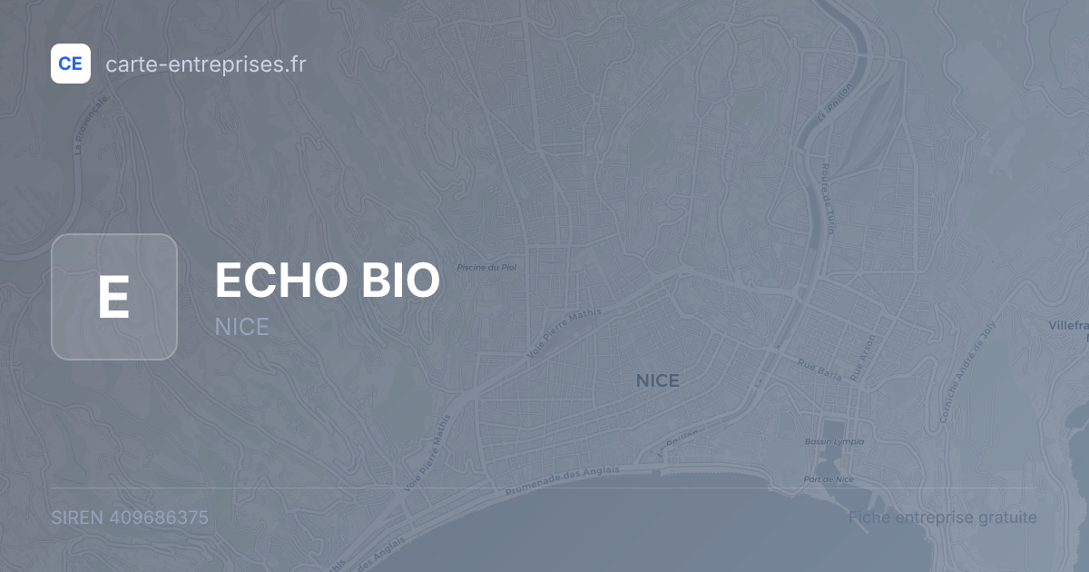 ECHO BIO — 409686375 — fiche entreprise