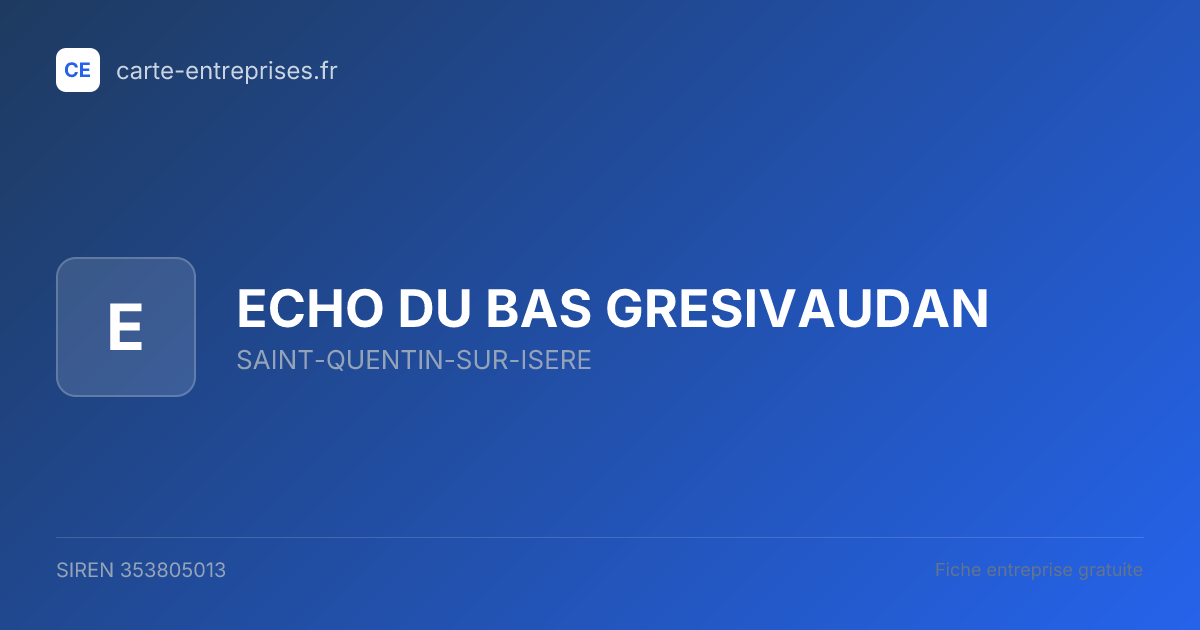 ECHO DU BAS GRESIVAUDAN — 353805013 — fiche entreprise