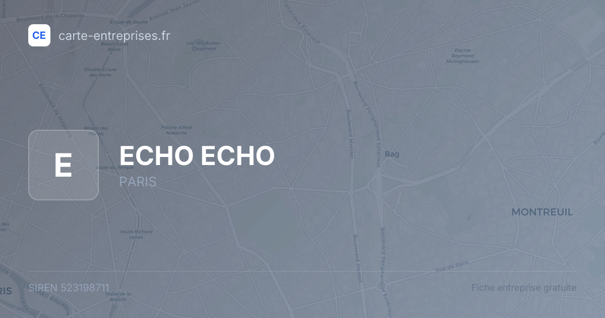 ECHO ECHO — 523198711 — fiche entreprise