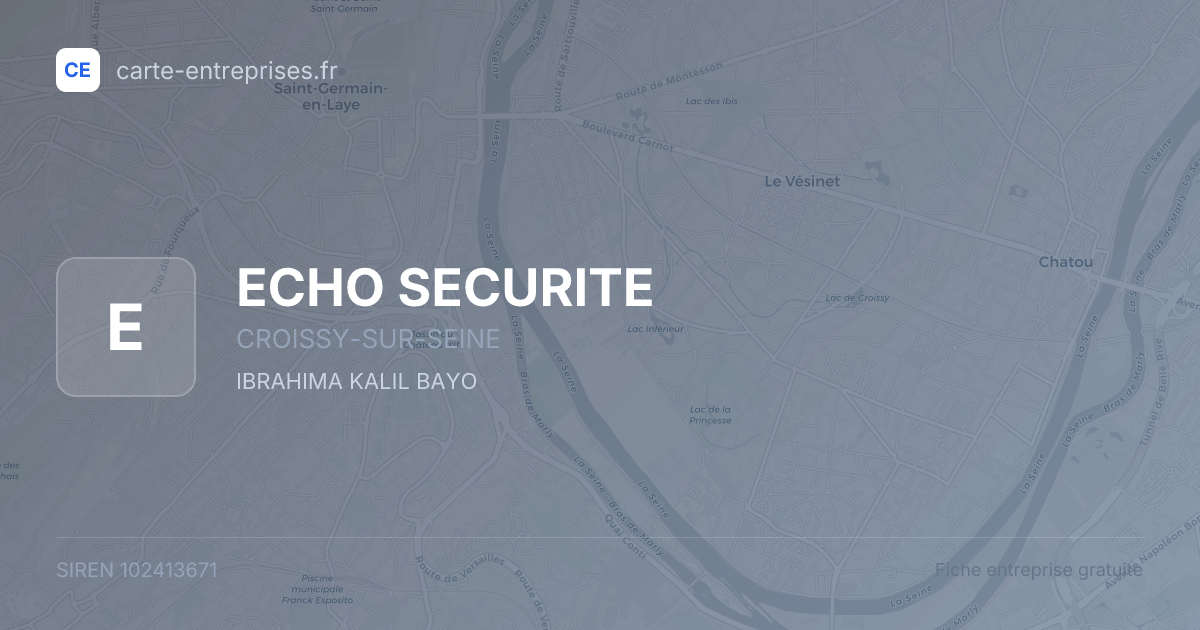 ECHO SECURITE — 102413671 — fiche entreprise