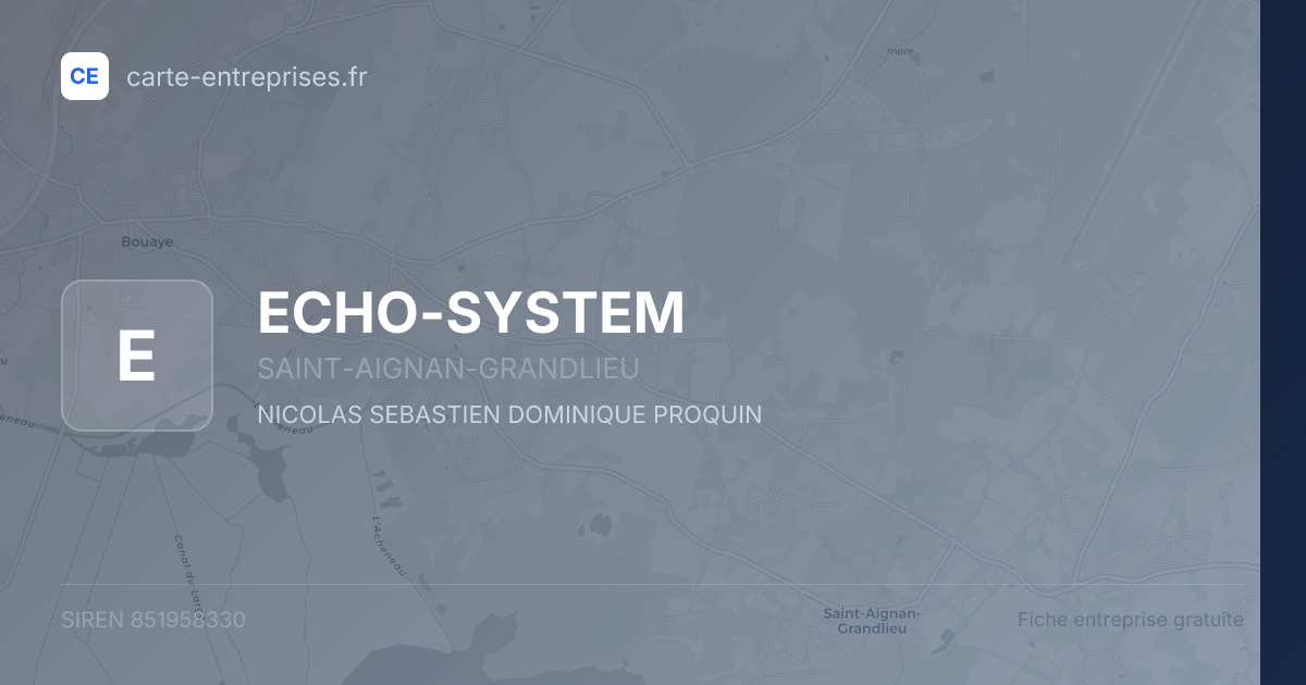 ECHO-SYSTEM — 851958330 — fiche entreprise