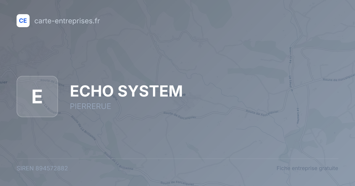 ECHO SYSTEM — 894572882 — fiche entreprise