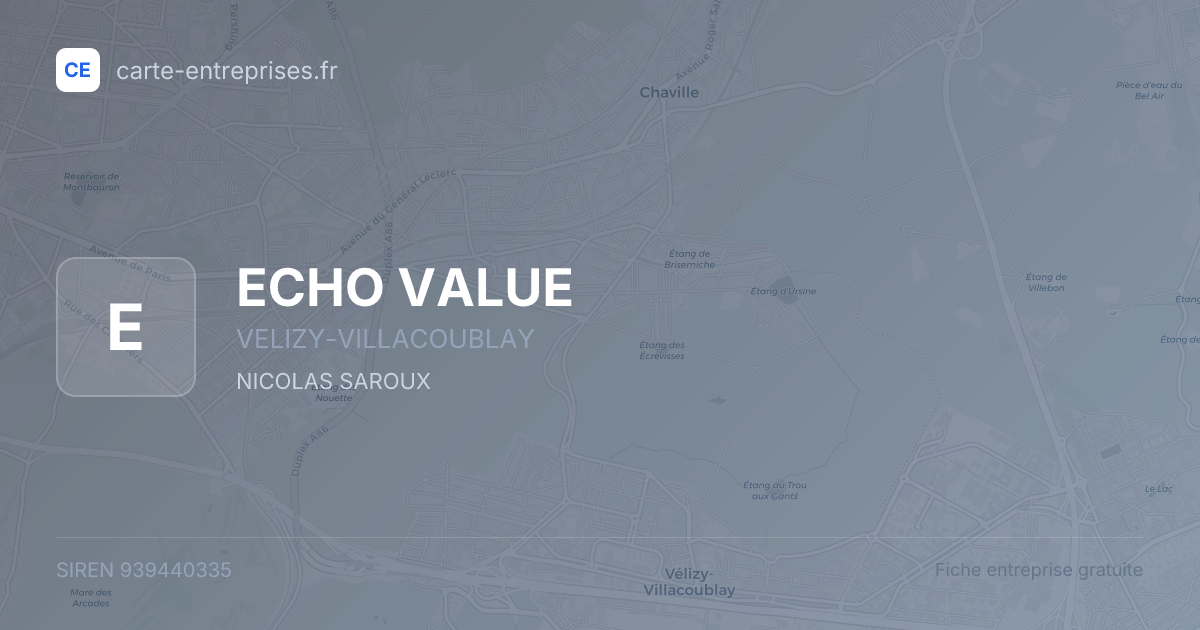 ECHO VALUE — 939440335 — fiche entreprise