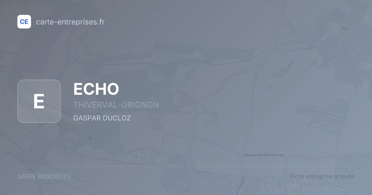 ECHO — 981826233 — fiche entreprise