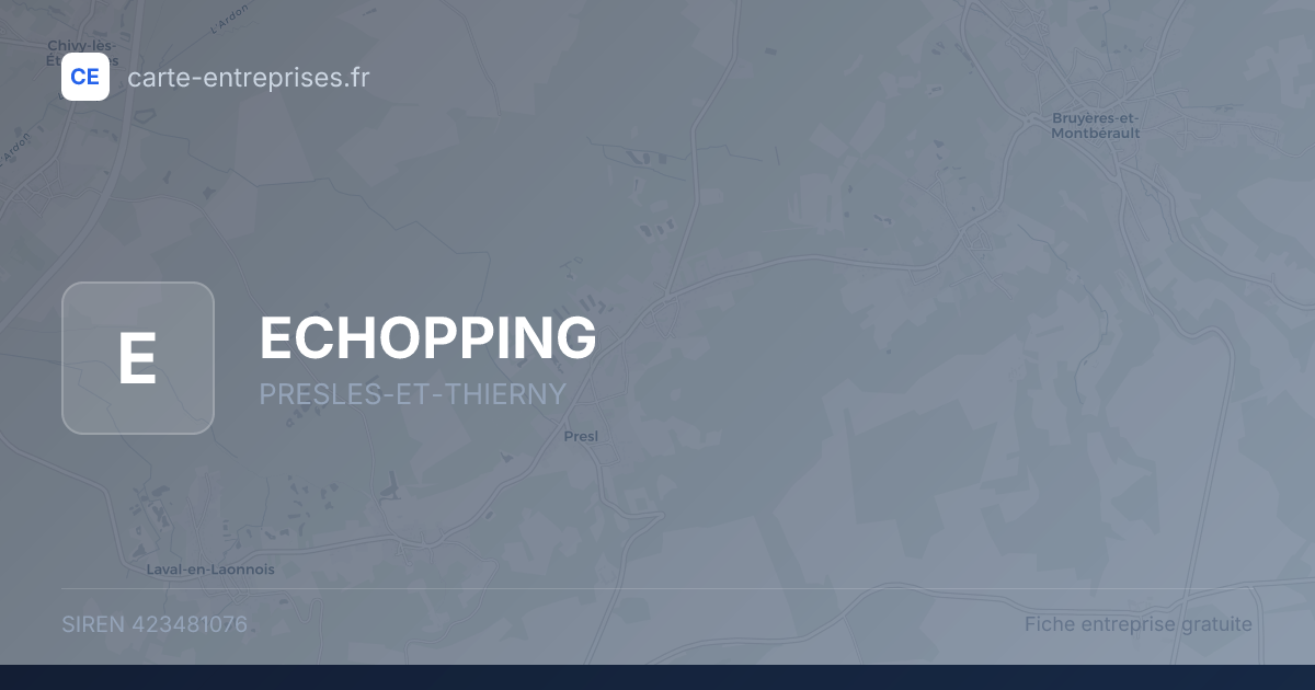 ECHOPPING — 423481076 — fiche entreprise