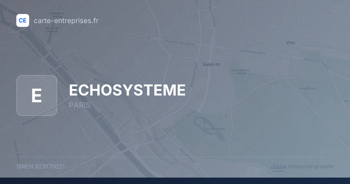 ECHOSYSTEME — 923170021 — fiche entreprise