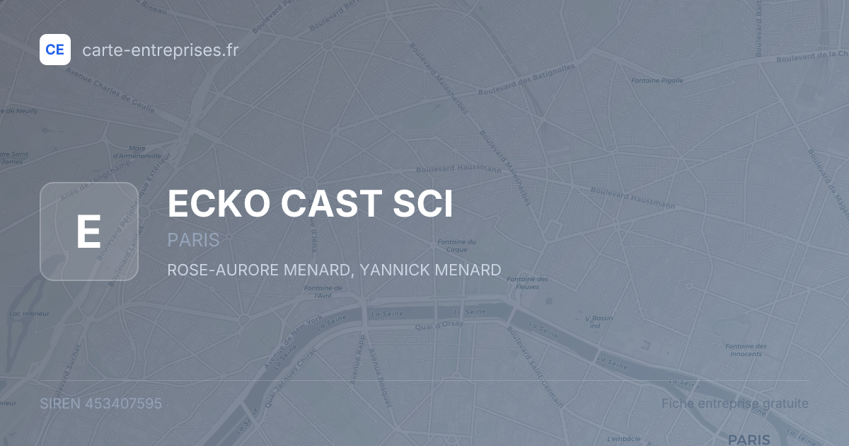ECKO CAST SCI — 453407595 — fiche entreprise