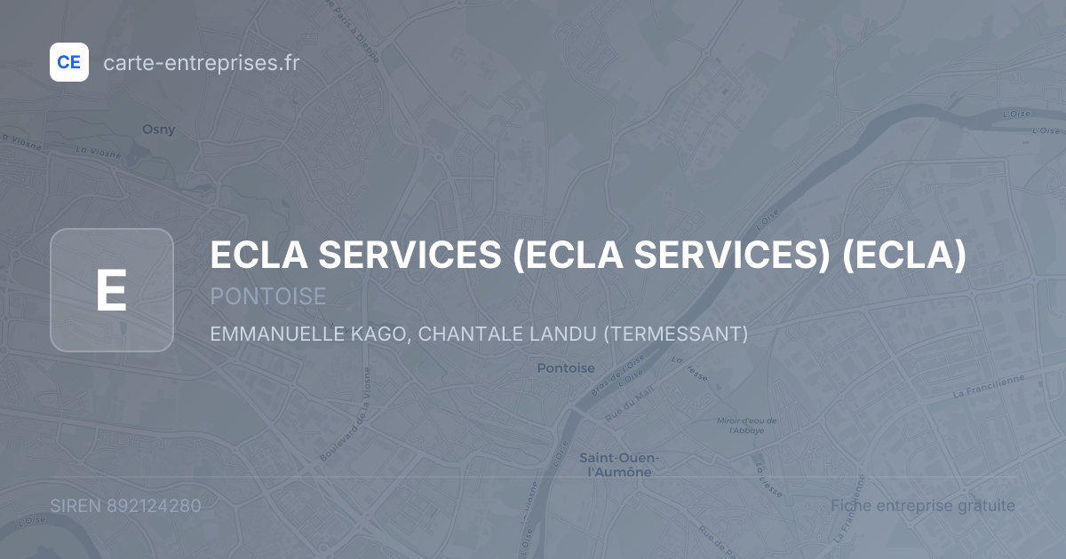 ECLA SERVICES (ECLA SERVICES) (ECLA) — 892124280 — fiche entreprise
