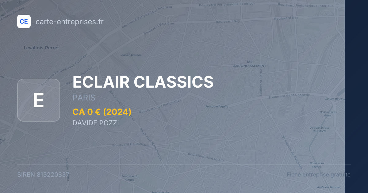 ECLAIR CLASSICS — 813220837 — fiche entreprise