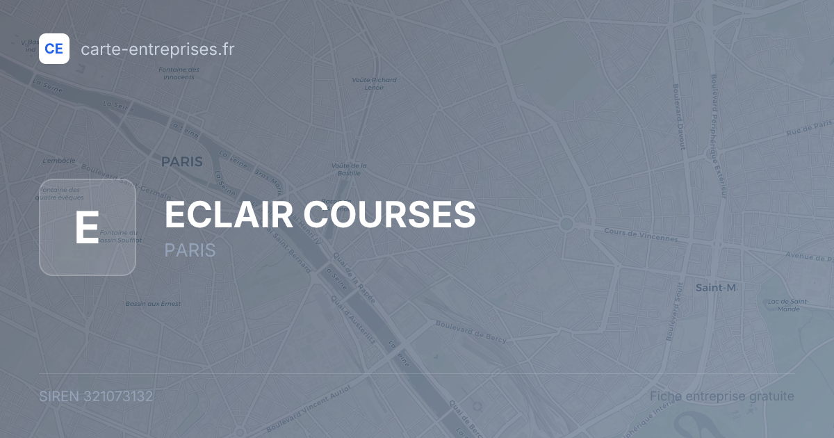ECLAIR COURSES — 321073132 — fiche entreprise