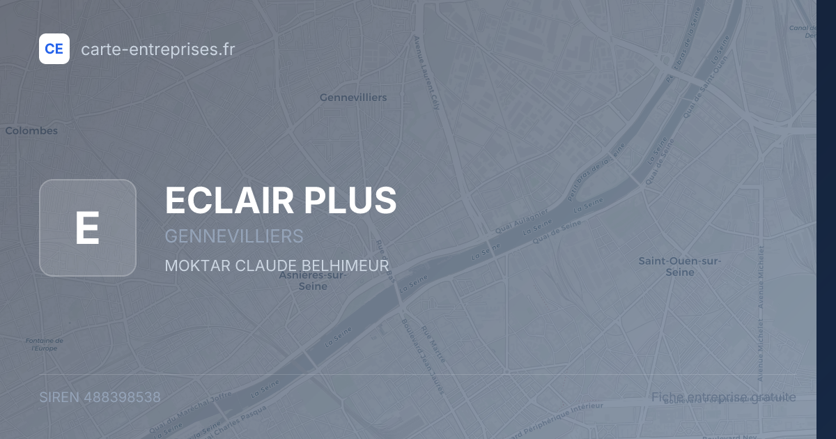 ECLAIR PLUS — 488398538 — fiche entreprise