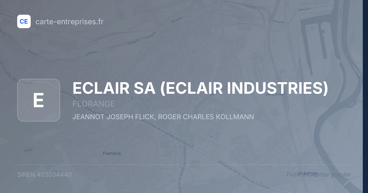 ECLAIR SA (ECLAIR INDUSTRIES) — 403034440 — fiche entreprise