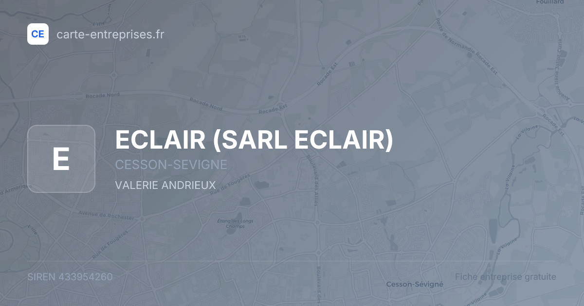 ECLAIR (SARL ECLAIR) — 433954260 — fiche entreprise