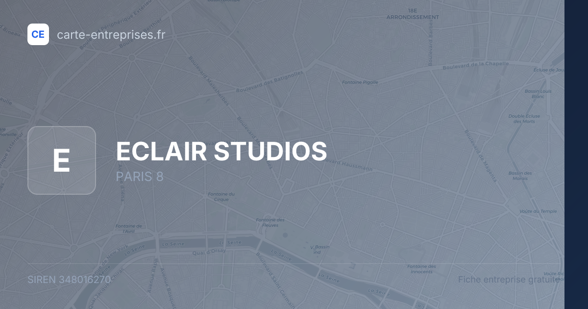 ECLAIR STUDIOS — 348016270 — fiche entreprise