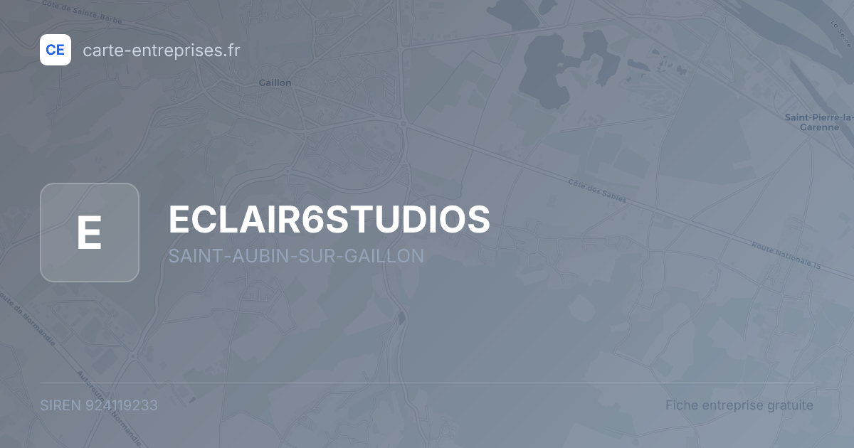 ECLAIR6STUDIOS — 924119233 — fiche entreprise